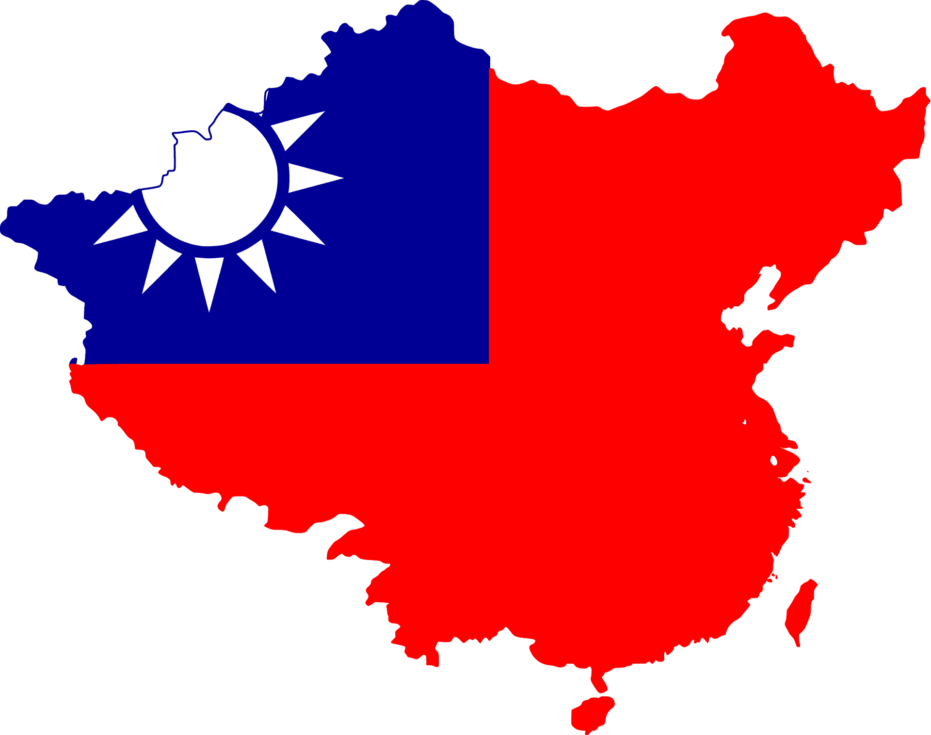 China Taiwan Map Overlay PNG image