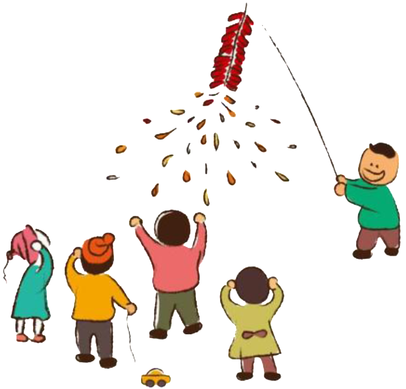 Chinese New Year Candy Shower Celebration PNG image