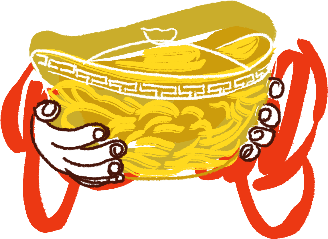Chinese New Year Noodles Sketch PNG image