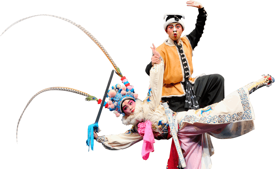 Chinese Opera Performance Duo PNG image