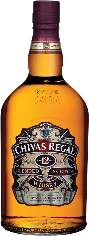 Chivas Regal12 Year Old Scotch Whisky Bottle PNG image