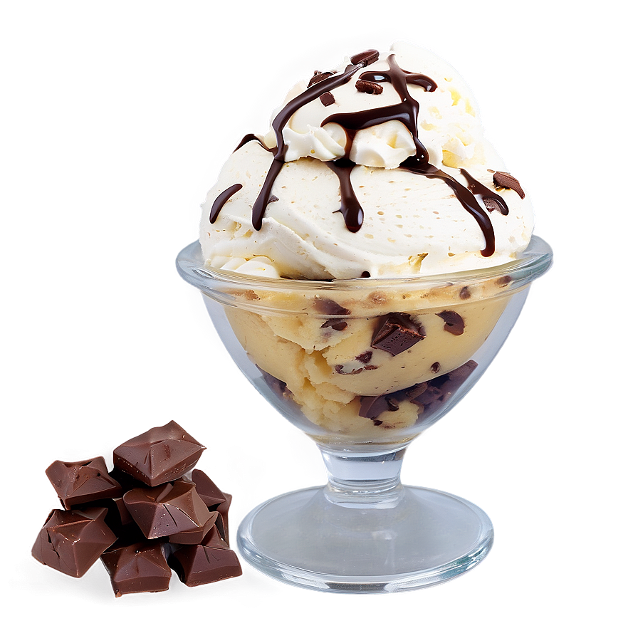 Chocolate Chip Cookie Dough Ice Cream Sundae Png 06282024 PNG image