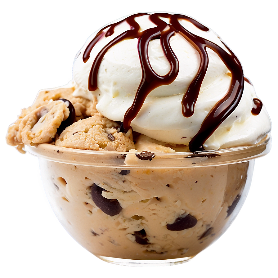 Chocolate Chip Cookie Dough Ice Cream Sundae Png 60 PNG image