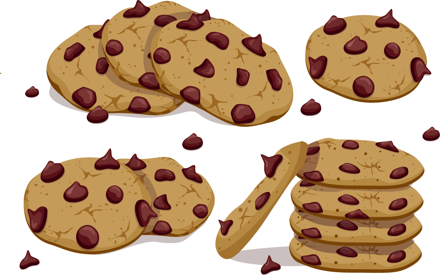 Chocolate Chip Cookies Illustration PNG image