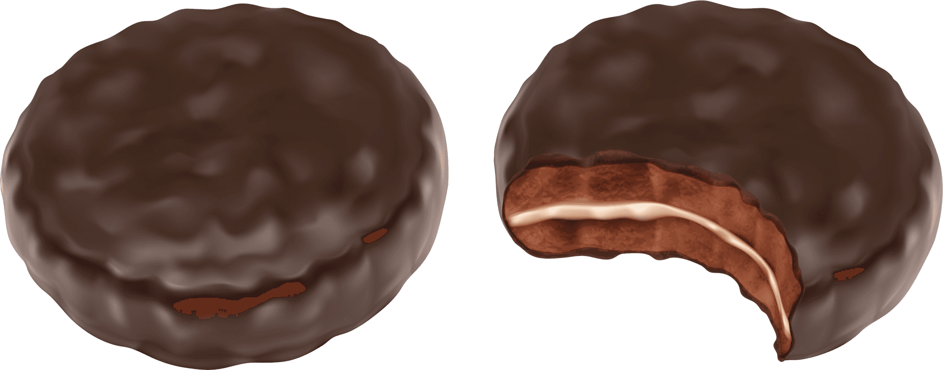 Chocolate Covered Cream Filled Biscuit PNG image