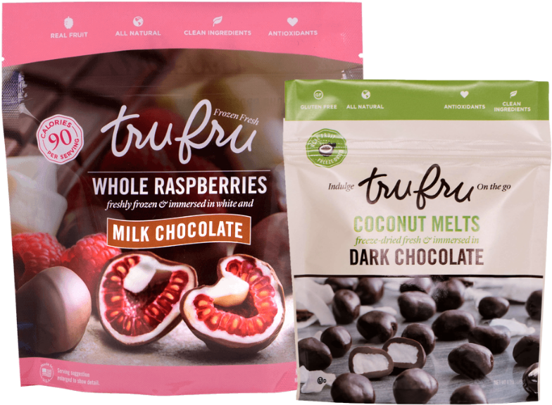 Chocolate Covered Fruit Packages Tru Fru PNG image