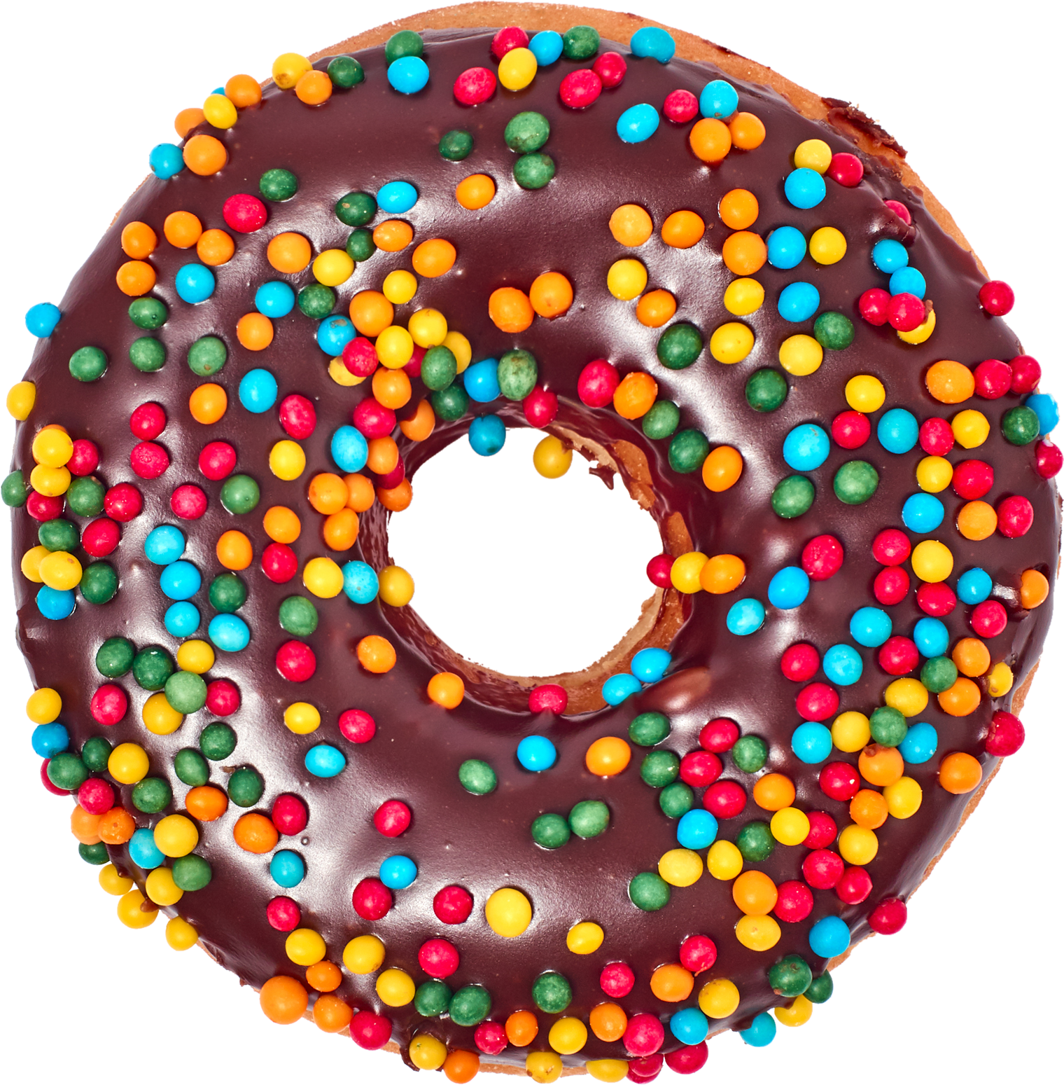 Chocolate Doughnutwith Rainbow Sprinkles.png PNG image
