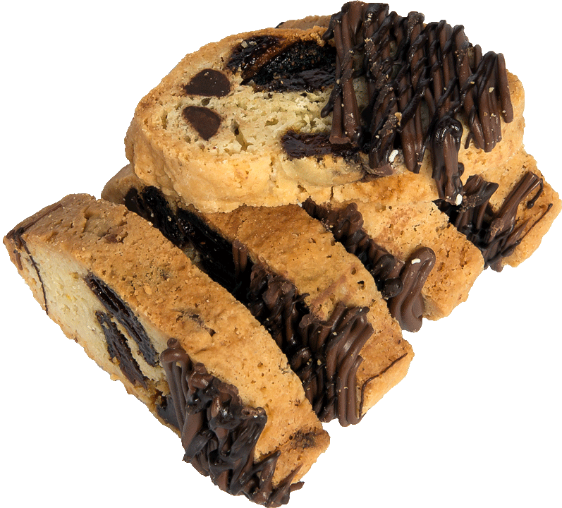 Chocolate Drizzled Biscotti Cookies PNG image