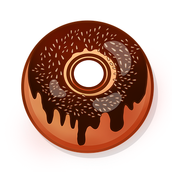 Chocolate Glazed Donut Illustration PNG image