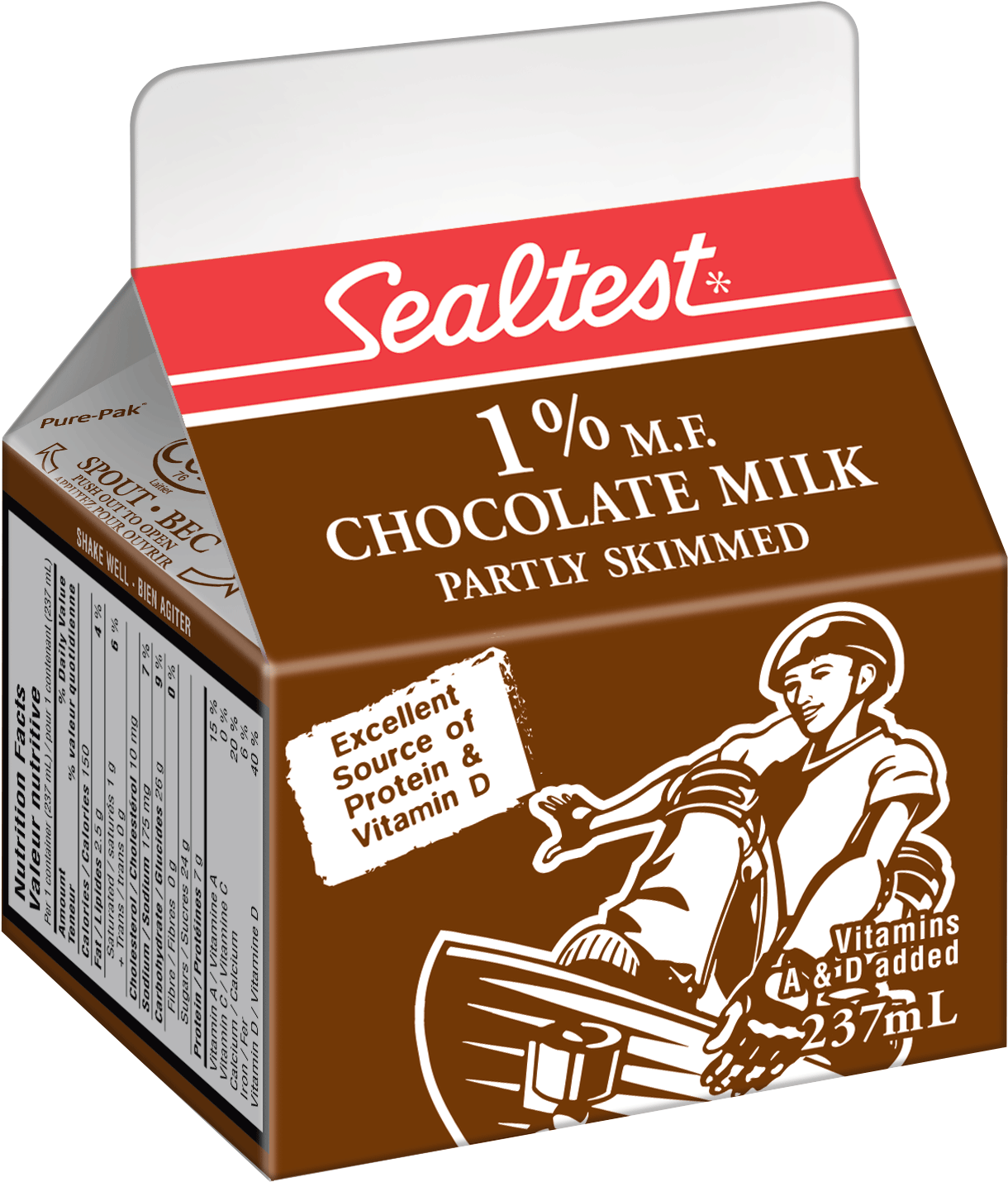 Chocolate Milk Carton Sealtest1 Percent PNG image