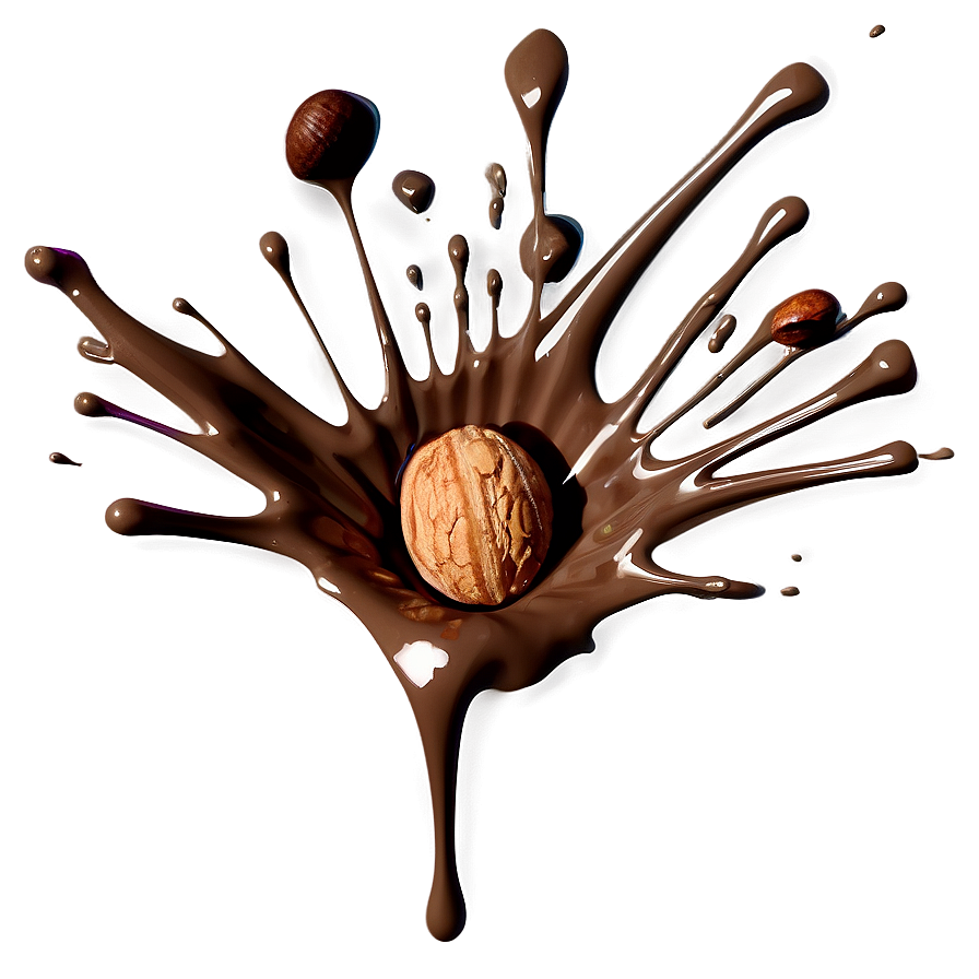 Chocolate Splash With Nuts Png Qkt71 PNG image