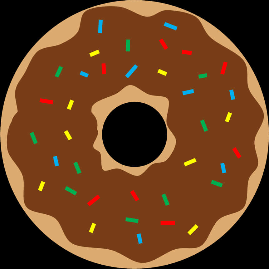 Chocolate Sprinkled Donut Illustration PNG image