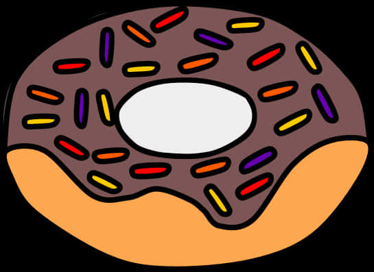 Chocolate Sprinkled Donut Illustration PNG image