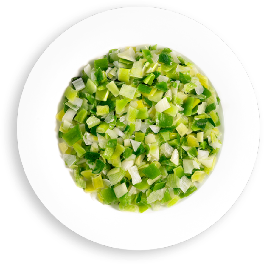 Chopped Leeksin Bowl PNG image