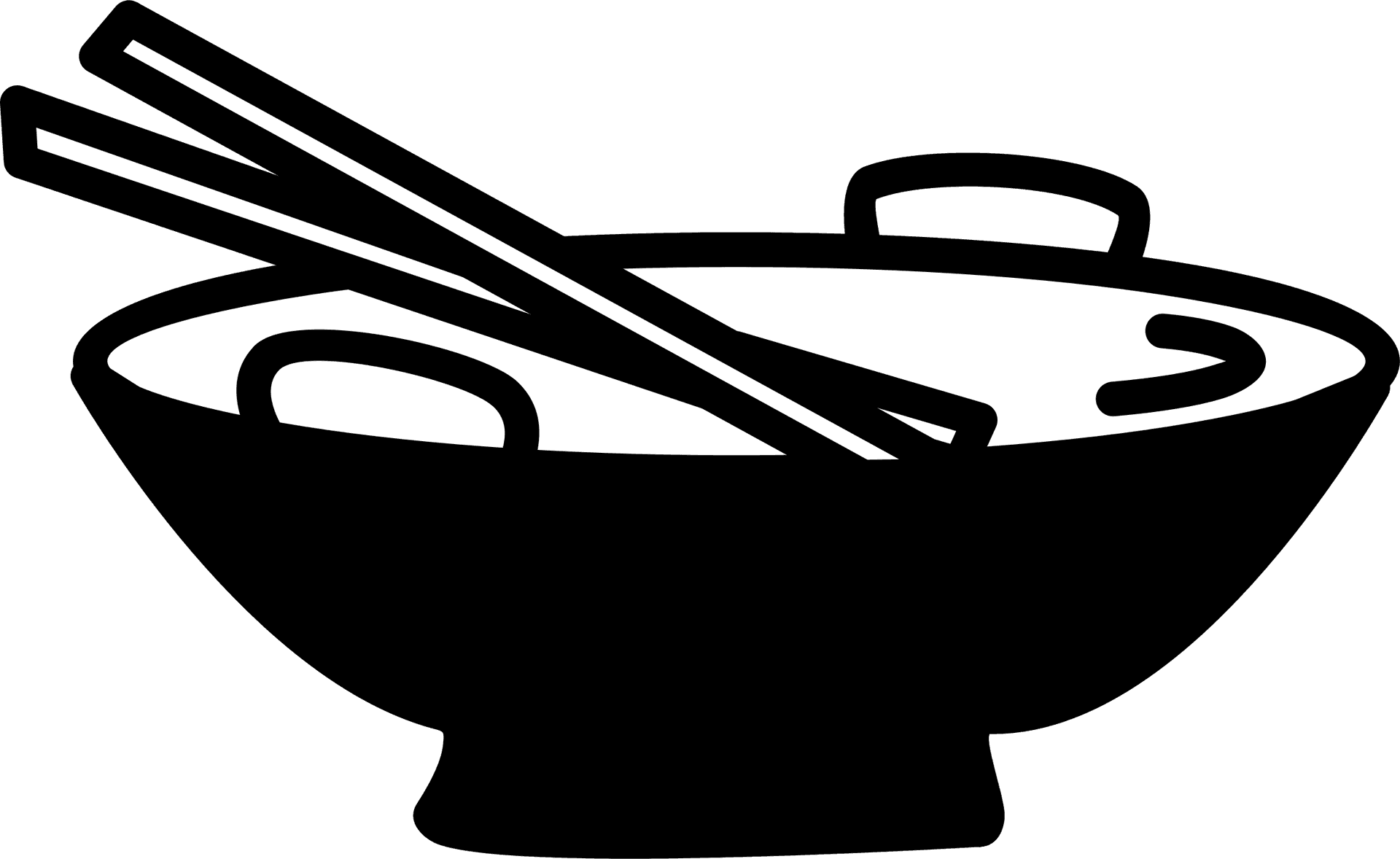 Chopsticksin Soup Bowl Graphic PNG image