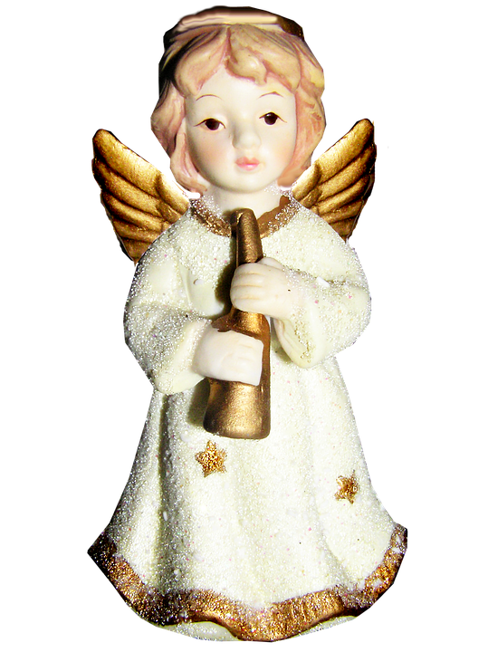 Christmas Angel Figurinewith Bell PNG image