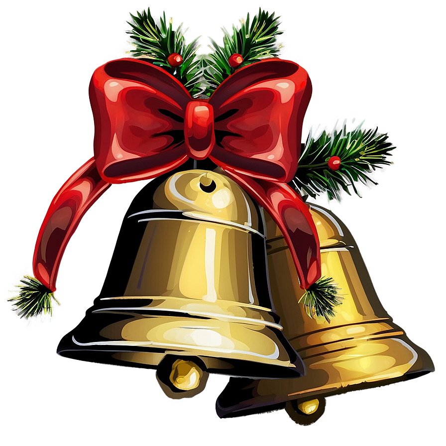 Christmas Bells With Bow Png 06122024 PNG image