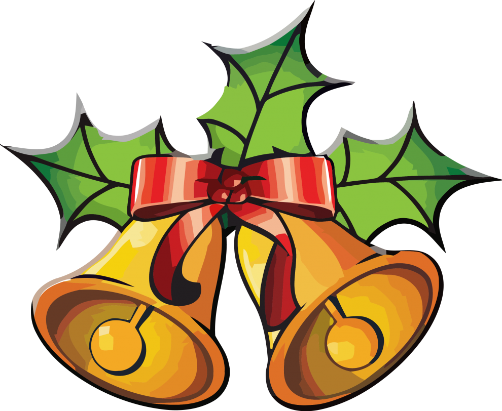 Christmas Bellswith Hollyand Red Ribbon PNG image