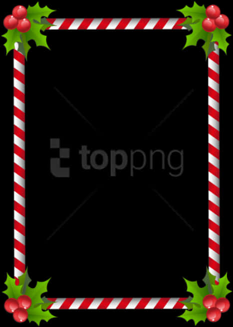 Christmas Candy Cane Border Frame PNG image
