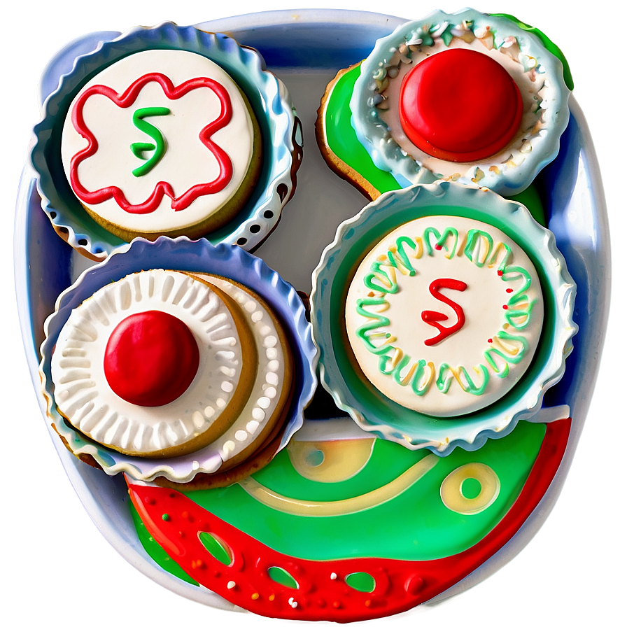 Christmas Cookie Platter Arrangement Png Omc PNG image