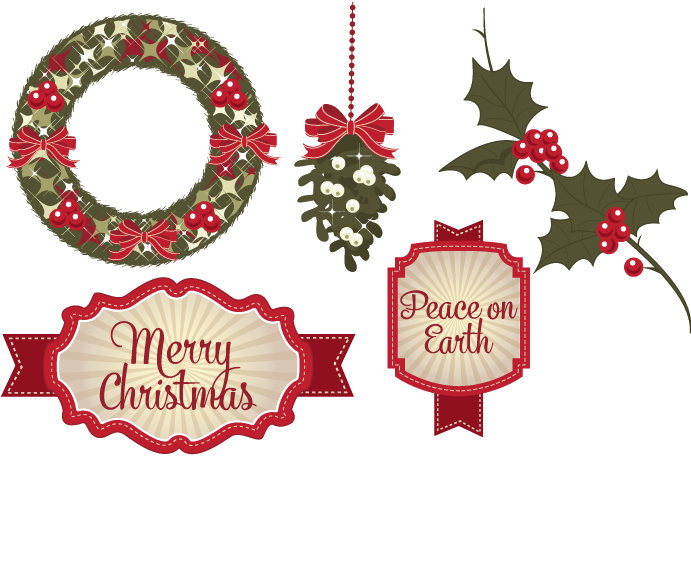 Christmas Decorative Elements Set PNG image