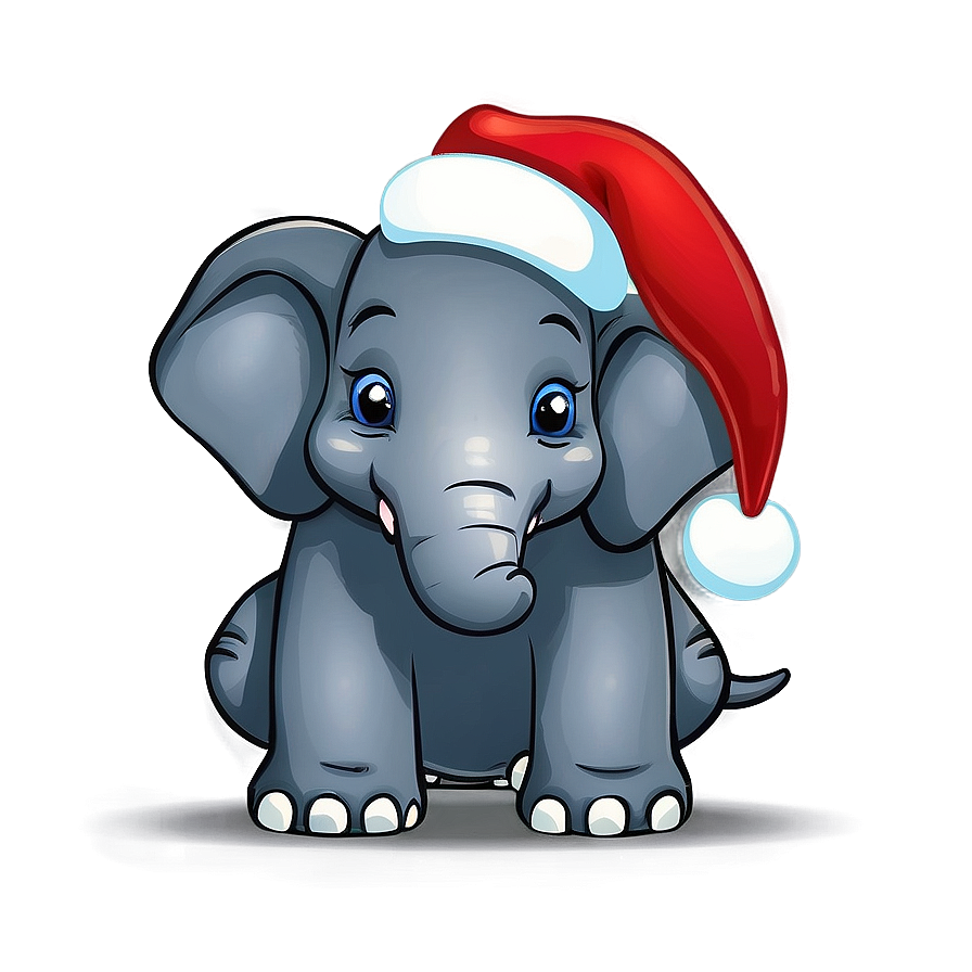 Christmas Elephant Cartoon Png 06212024 PNG image