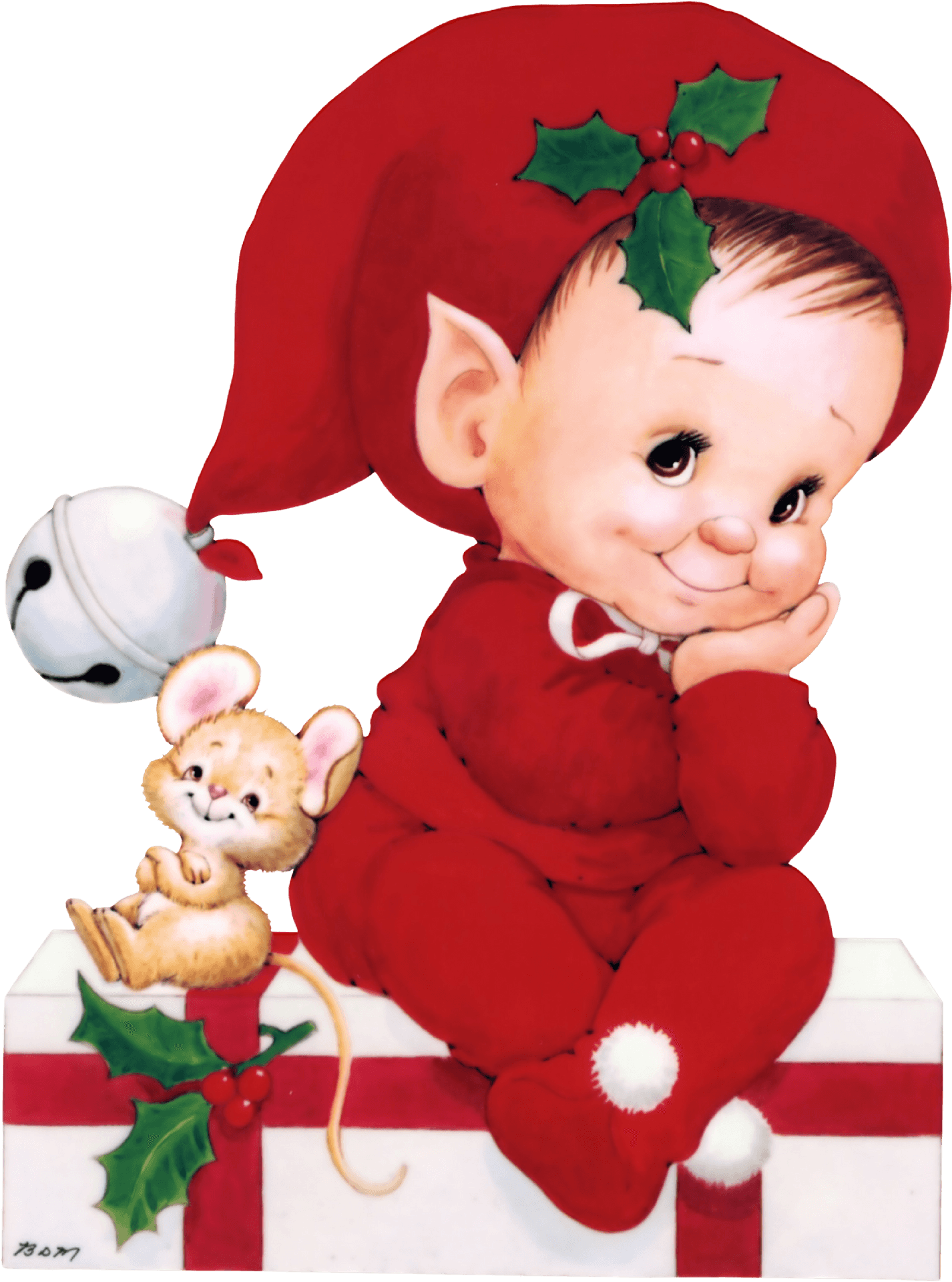 Christmas Elfand Mouse Friends PNG image