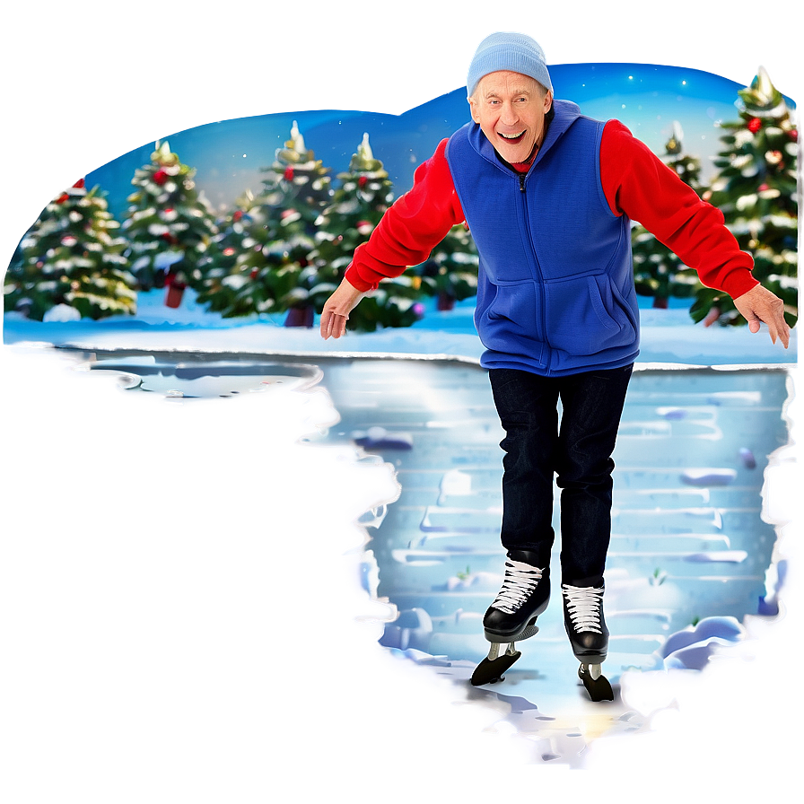 Christmas Eve Ice Skating Pond Png 72 PNG image