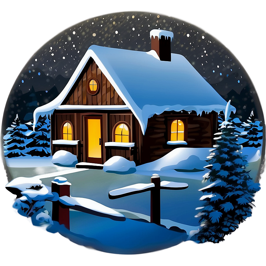 Christmas Eve Snowy Scene Png Xwi22 PNG image