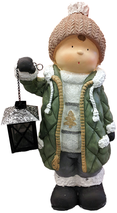 Christmas Figurine With Lantern PNG image