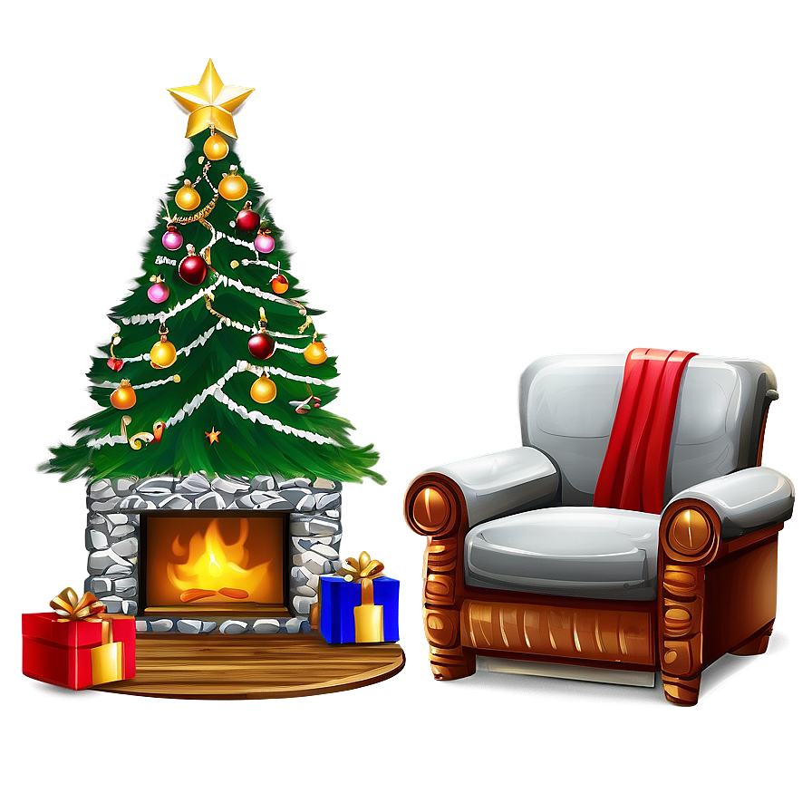 Christmas Fireplace In Log Cabin Png Rwf86 PNG image