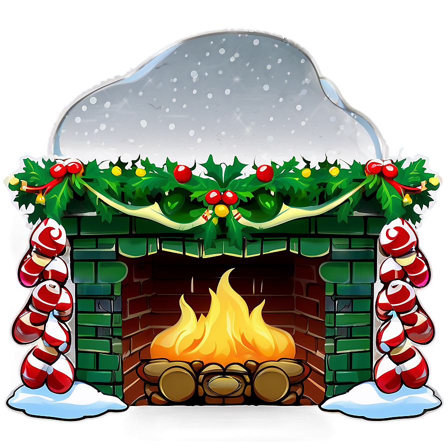 Christmas Fireplace Scene Png 06262024 PNG image