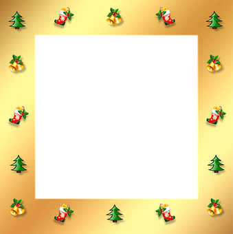 Christmas Framewith Decorationsand Trees PNG image