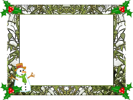 Christmas Framewith Snowman PNG image