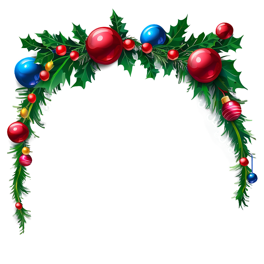 Christmas Garland Border Png Wqx PNG image