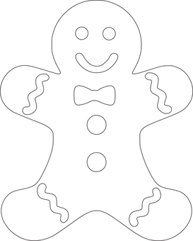 Christmas Gingerbread Man Outline PNG image