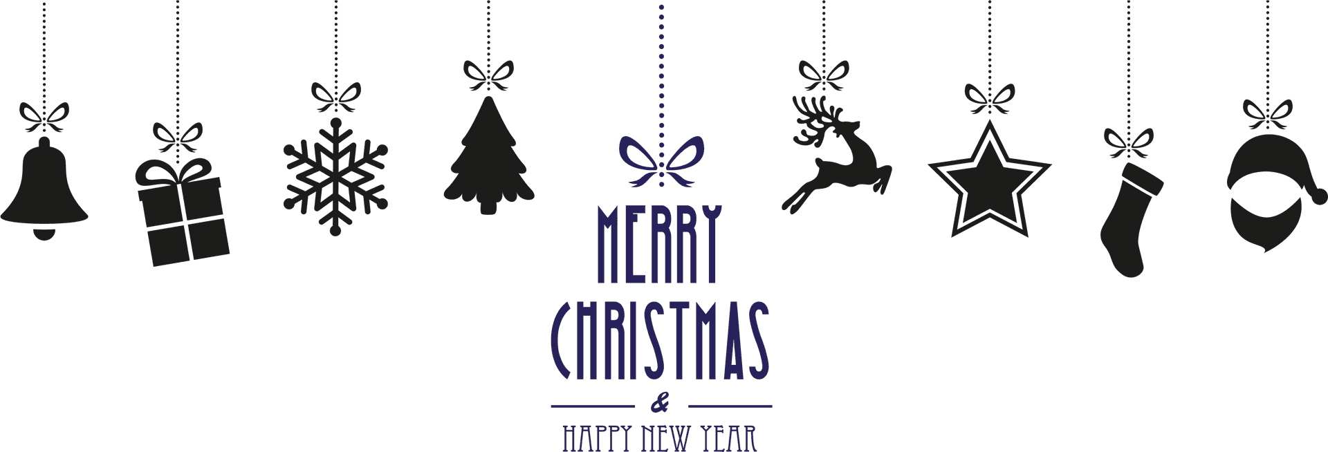 Christmas Holiday Decoration Banner PNG image