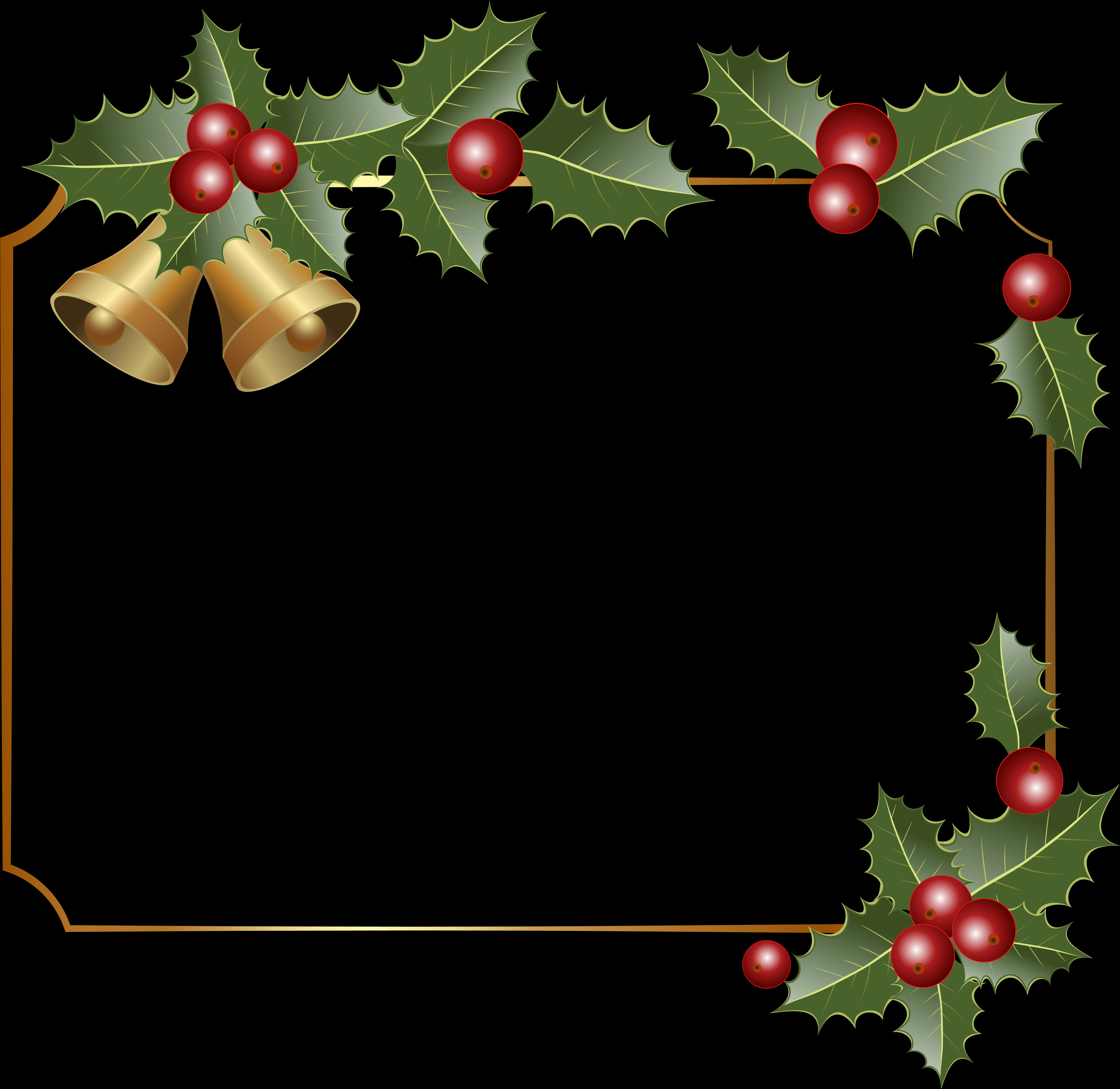 Christmas Holly Border Design PNG image