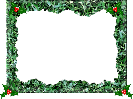 Christmas Holly Frame Template PNG image