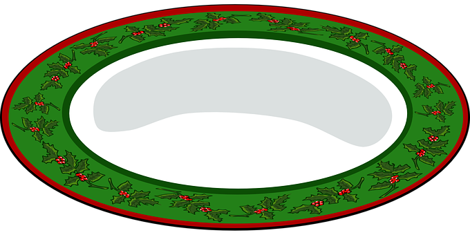 Christmas Holly Oval Frame PNG image