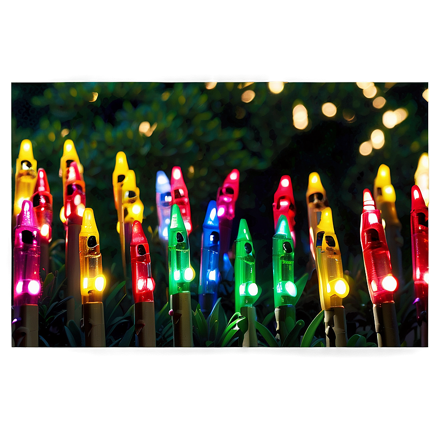 Christmas Lights In Garden Png 05032024 PNG image