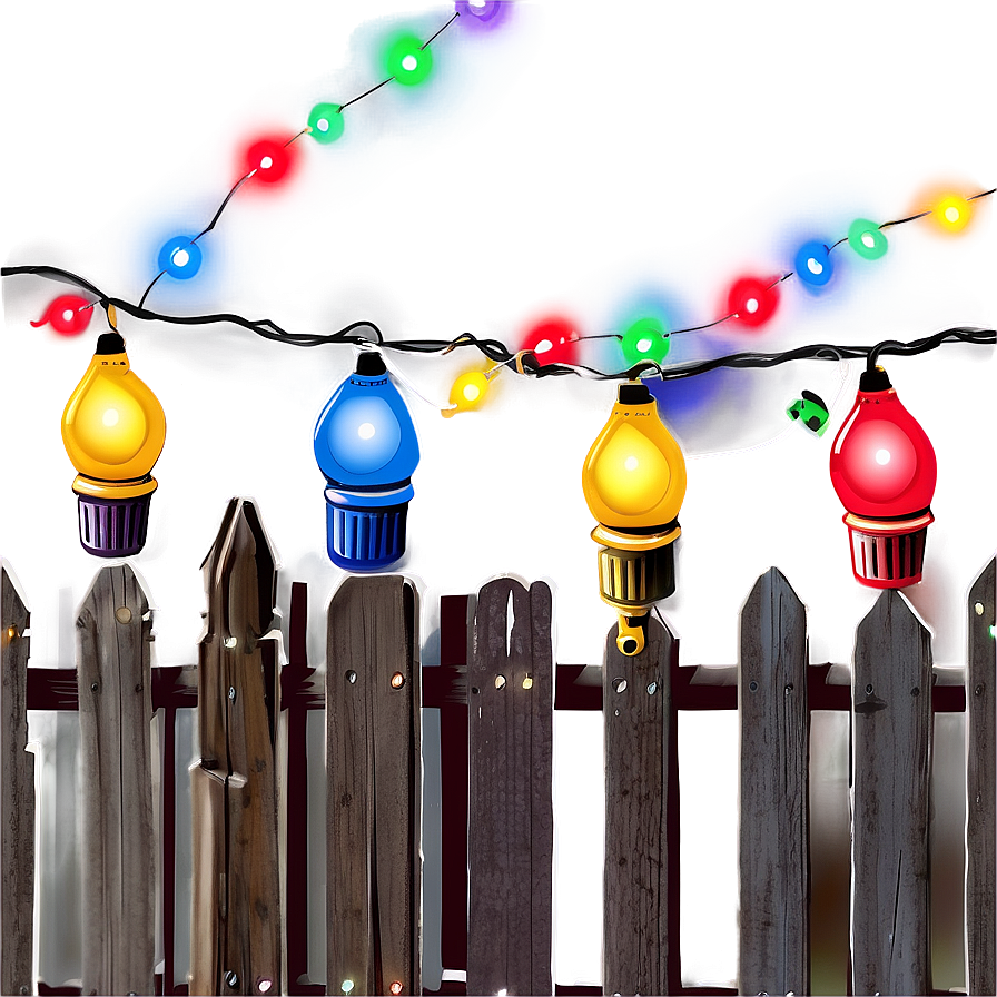 Christmas Lights On Fence Png 05032024 PNG image