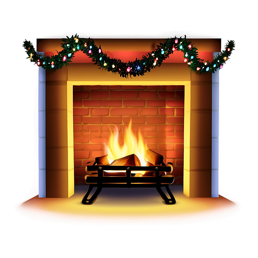 Christmas Lights On Fireplace Png Fqy74 PNG image