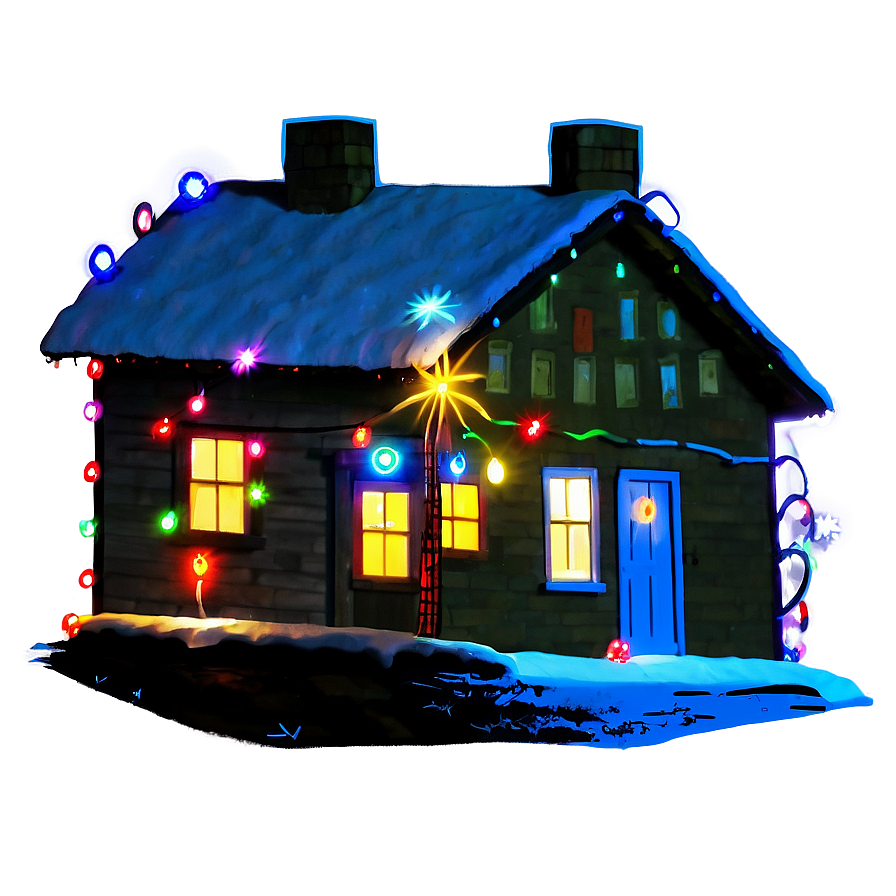 Christmas Lights On House Png 05032024 PNG image