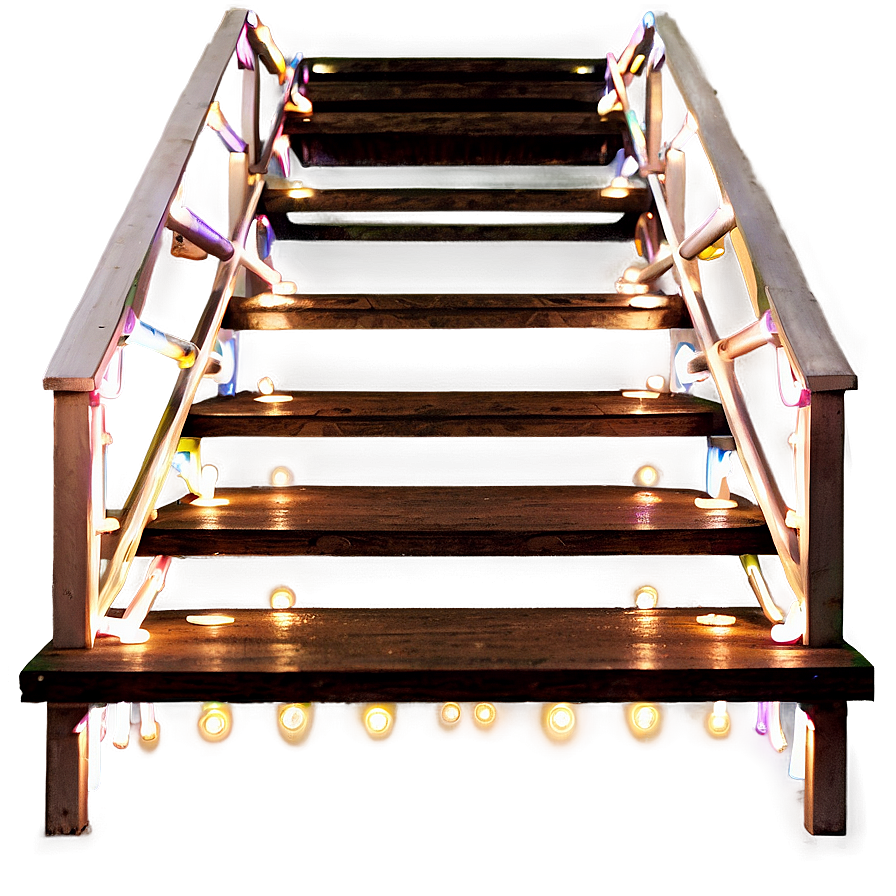 Christmas Lights On Stairs Png 05032024 PNG image