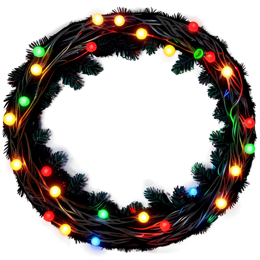 Christmas Lights Wreath Png 05032024 PNG image