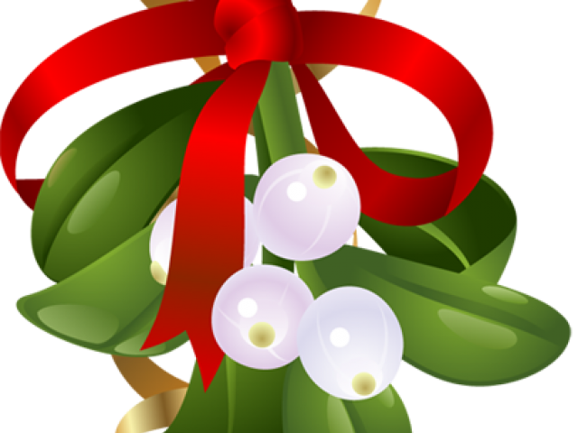 Christmas Mistletoe Red Ribbon PNG image