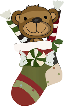 Christmas Monkeyin Stocking PNG image