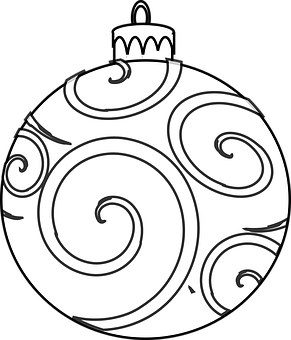 Christmas Ornament Swirls Outline PNG image