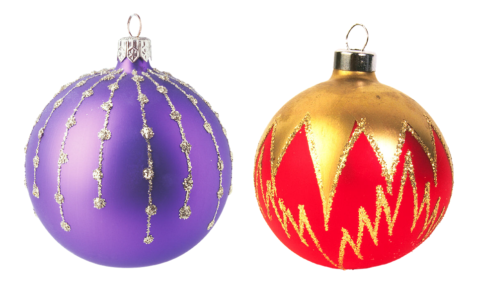 Christmas Ornaments Purpleand Gold PNG image